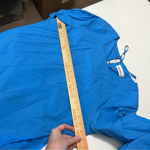 Meimeij 3/4 Sleeve Ruffle Detail Blouse Top Blue IT 44 US 8 R1 - Picture 8 of 9